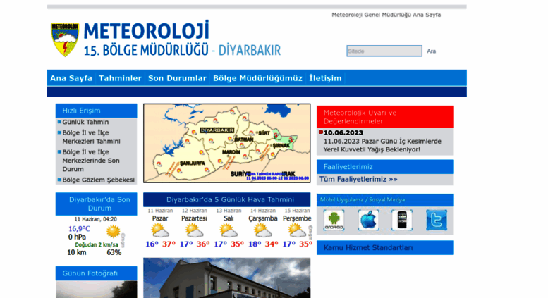 access diyarbakir mgm gov tr meteoroloji 15 bolge mudurlugu diyarbakir
