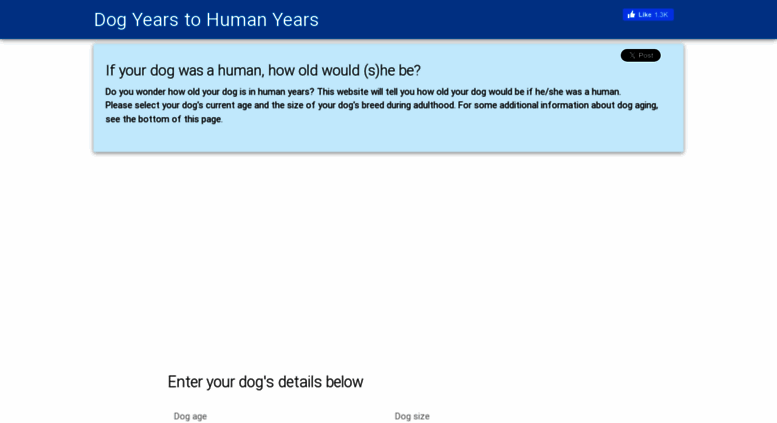Dog Years To Human Years Chart