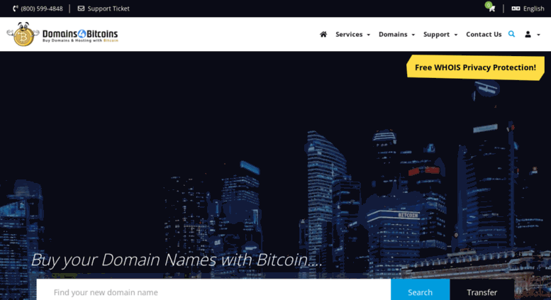 buy your domain names with bitcoin