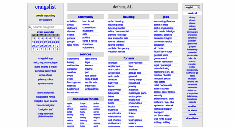 Access Dothan Craigslist Org Craigslist Dothan Al Jobs