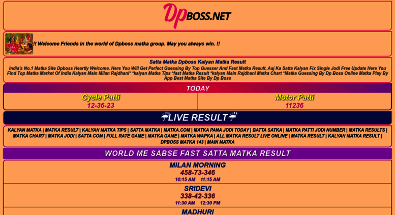 Dpboss Kalyan Chart