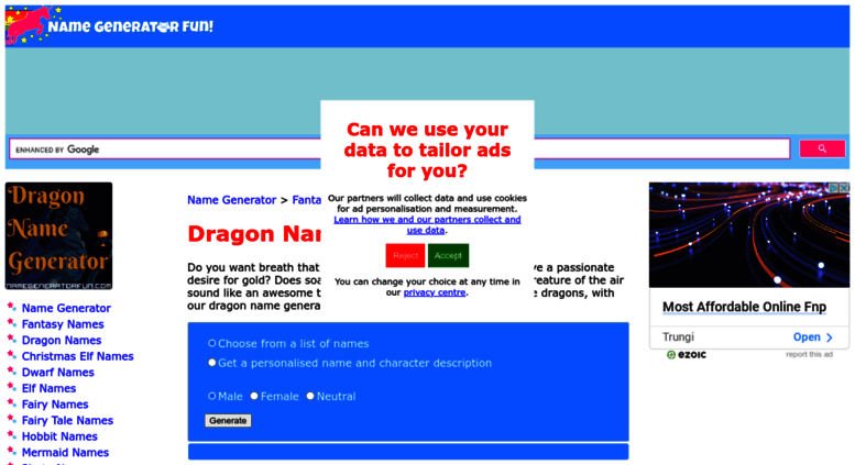Access Dragon Namegeneratorfun Com Dragon Name Generator
