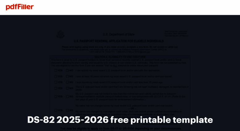 Access Ds82 pdffiller 2017 2021 Form DS 82 Fill Online Printable Fillable Blank PdfFiller