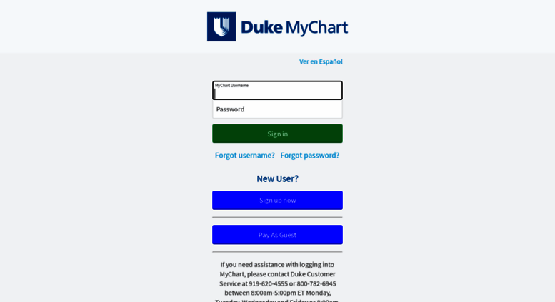 Duke My Chart