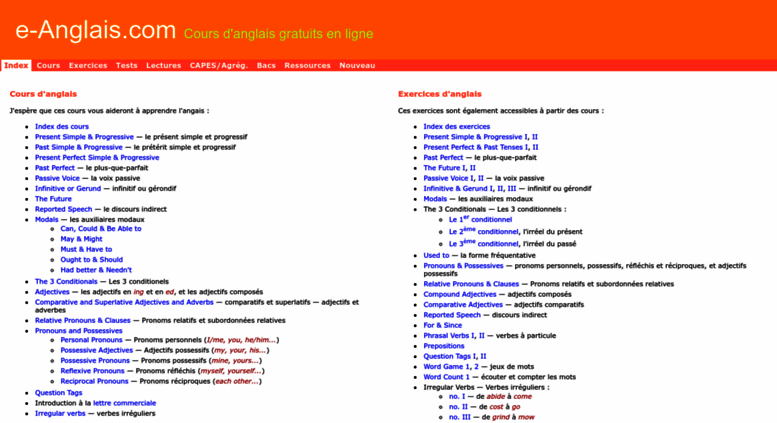 Access E Anglais Com E Anglais Com Cours D Anglais Exercices Tests Ressources Grammaire