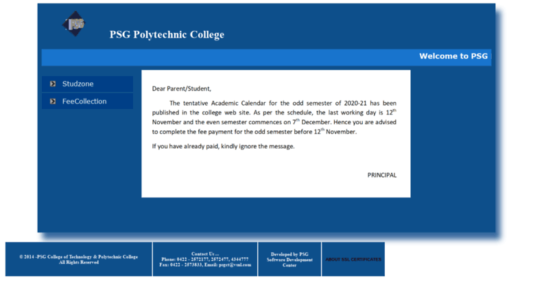 Access ecampus.psgpolytech.ac.in. PSG Polytechnic College