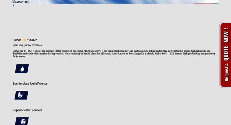 Access Eicher1114 In Eicher Pro 1114 Price Specifications