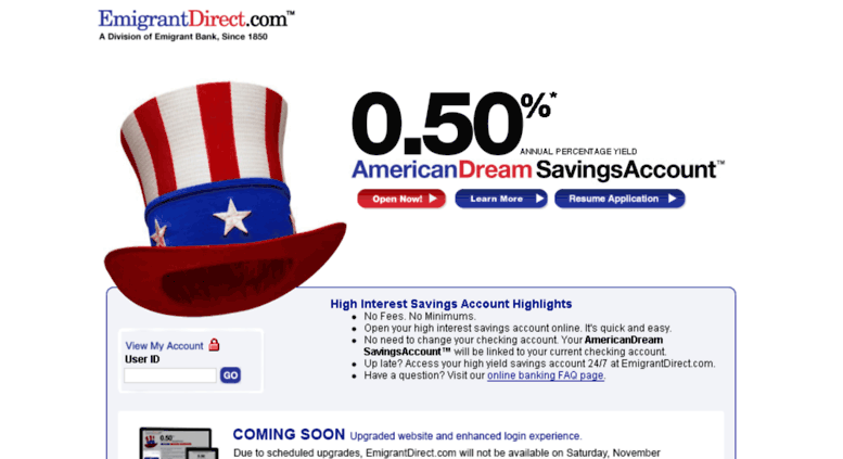 Emigrant Direct American Dream Savings Account