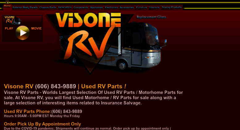 Access En Visonerv Com Rv Salvage Parts Visonerv Used Rv Parts
