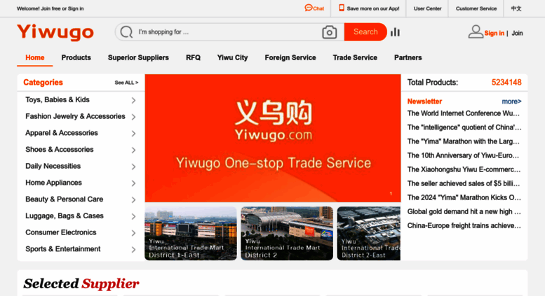 Access en.yiwugou.com. Yiwugo.com: Online Yiwu Market of 75,000 Booths