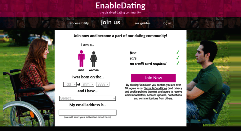 Enabling date. Completely free dating sites. Disabled dating services. Free online dating for disabled. Legit dating sites.