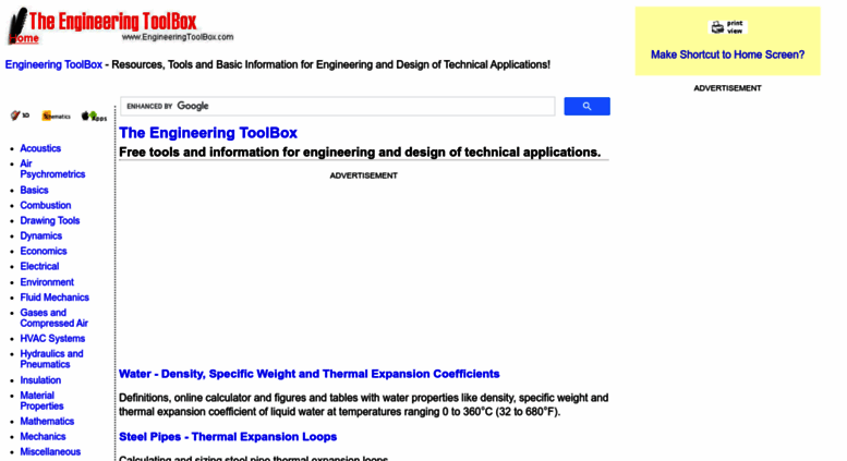 Access Engineeringtoolbox.com. Engineering ToolBox