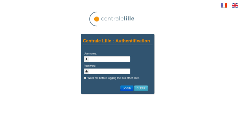 Access ent.eclille.fr. CAS – Central Authentication Service – Centrale