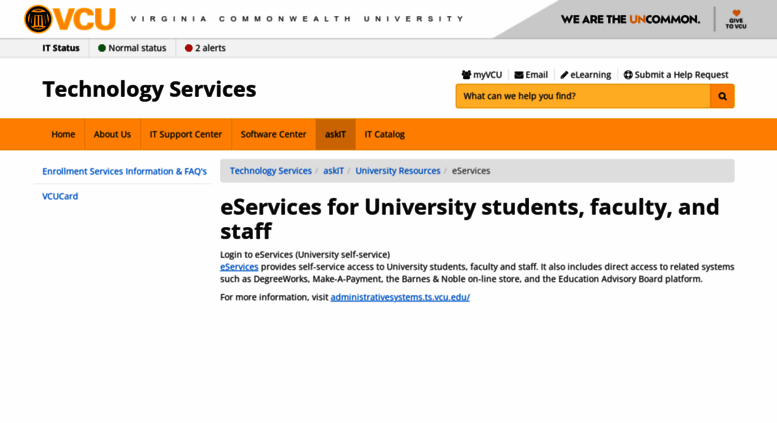 Access Eservices Vcu Edu Eservices Technology Services Vcu
