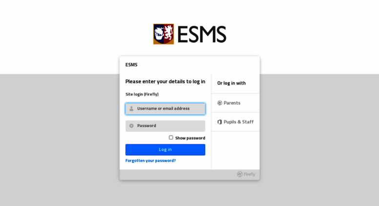 Access esms.fireflycloud.net. Login - ESMS