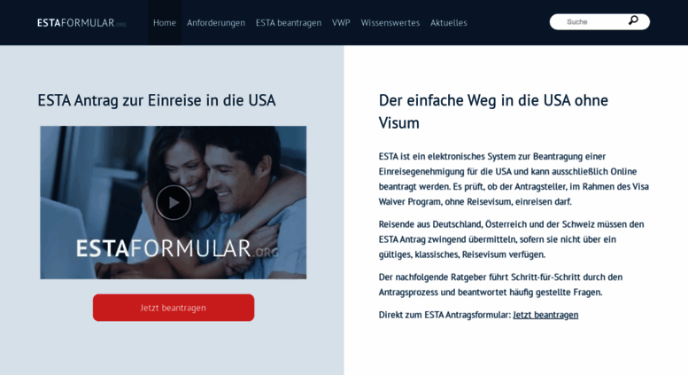 Access Estaformular Org Esta Antrag Usa Einreise Visum