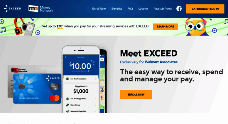 Access Exceedcard Com Walmart Money Network S Exceed Card - exceedcard com screenshot