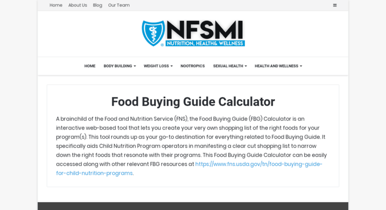 Food Buying Guide Calculator For Child Nutrition Programs ...