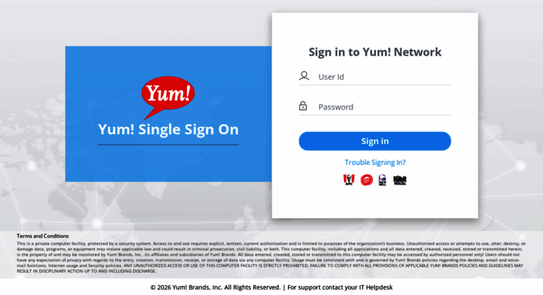 access-fedsso-yum-yum-brands-employee-login