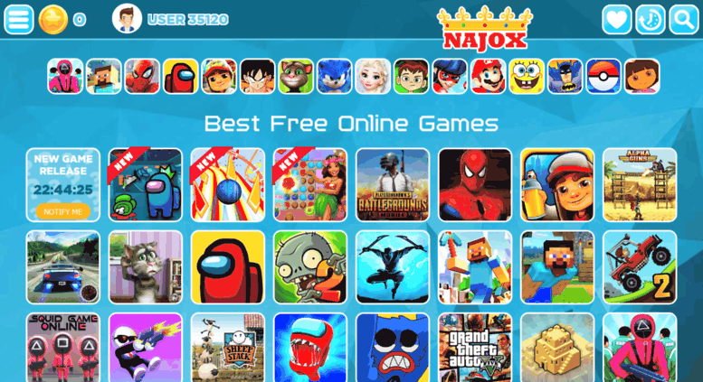 Access files.najox.com. Online Free Games on NAJOX.com