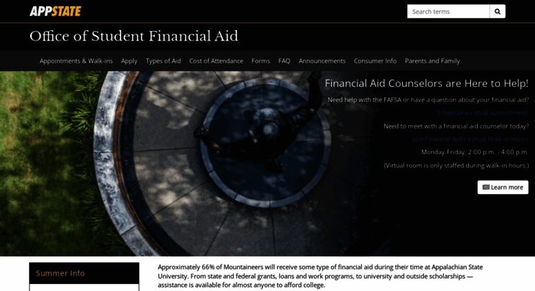 Access financialaid.appstate.edu. Office of Student ...