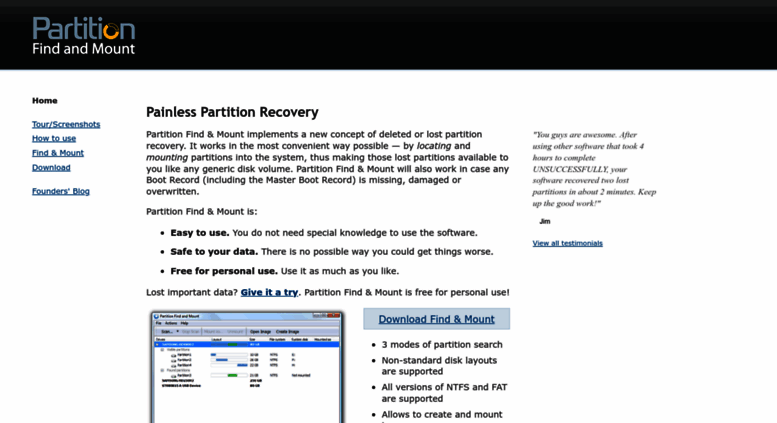 partition find and mount download