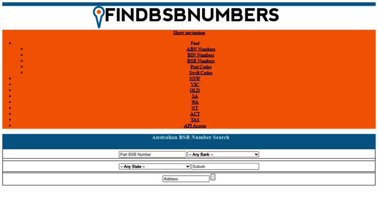 Access Findbsbnumbers Com Au Find Bsb Numbers Find Australian