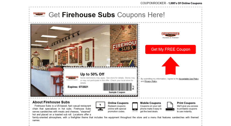 Firehouse Subs Size Chart