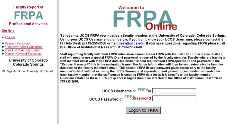 Access Fis Uccs Edu Faculty Report Of Professional Activity Frpa