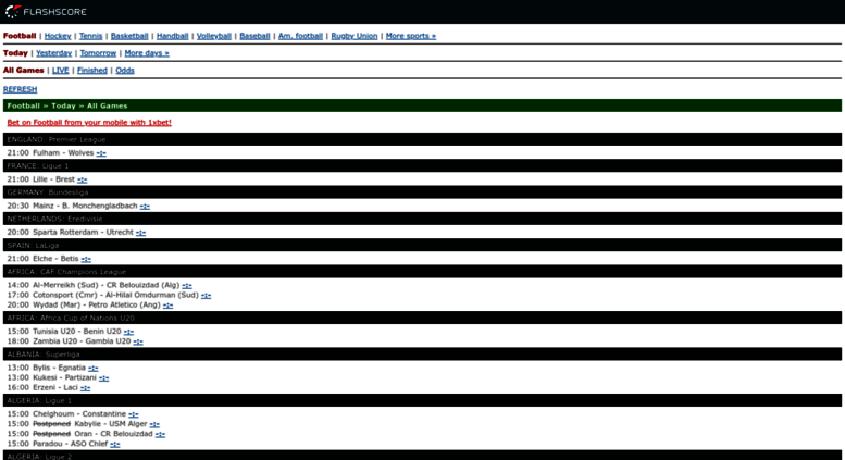 Flashscore Football Scores