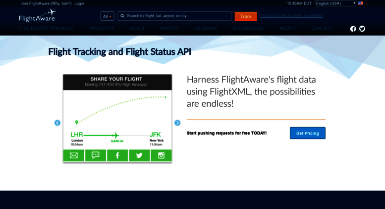 Access Flightxml.flightaware.com. Flight Status API / Flight Tracking ...