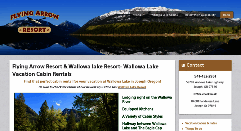 Access Flyingarrowresort Com Wallowa Lake Cabin Rentals Wallowa