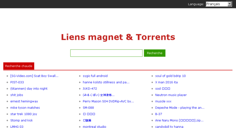 Access Fr Btbay Org Lien Aimant Moteur De Recherche De Fichiers Torrent