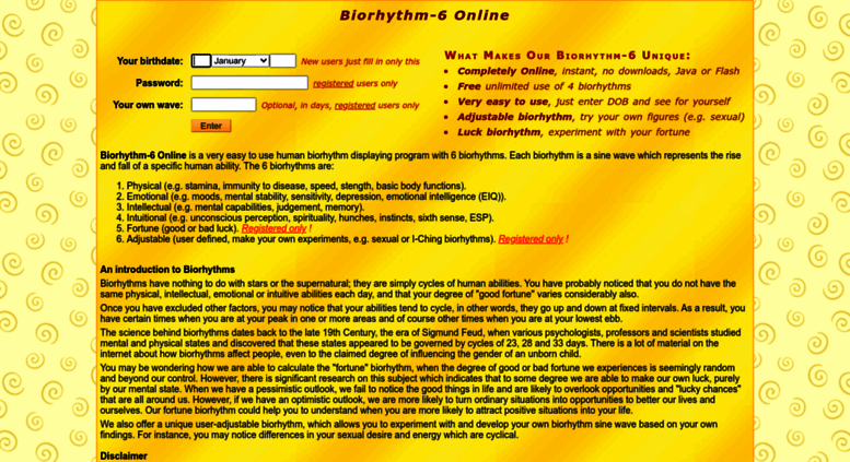 Free Biorhythm Chart