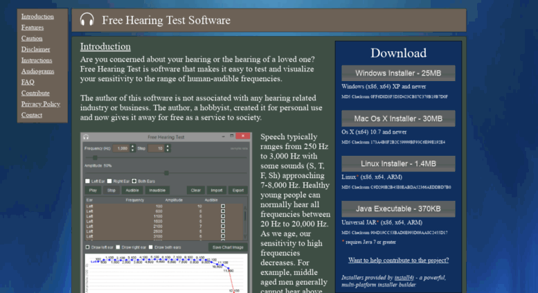 Free hearing test software