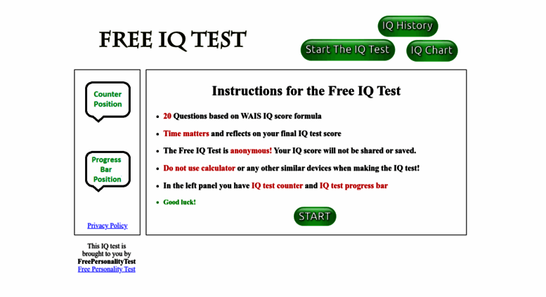 Iq Test Scores Chart