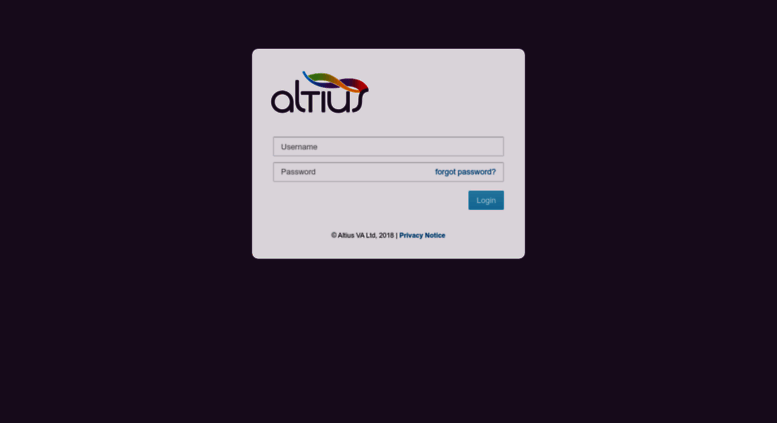 Access Gateway altiusva Altius Vendor Gateway Login