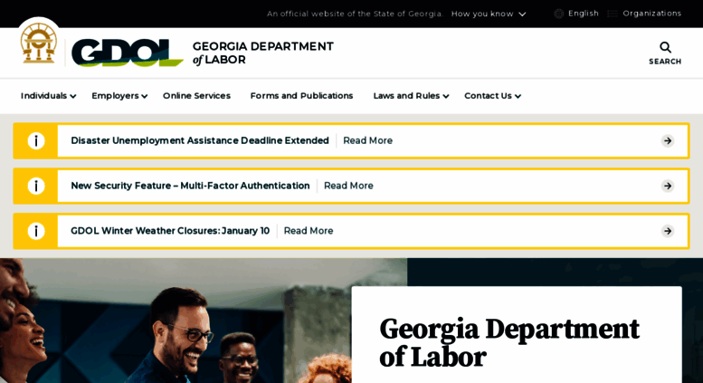 Access gdol.ga.gov. Georgia Department of Labor