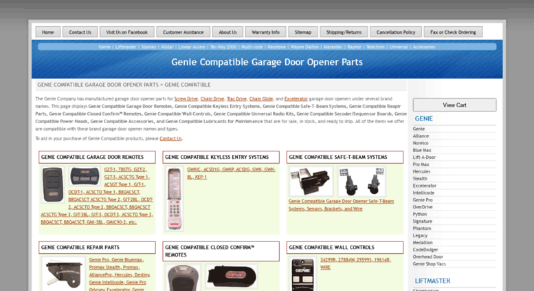 Access Genie Garage Door Opener Parts Com Genie Compatible Garage