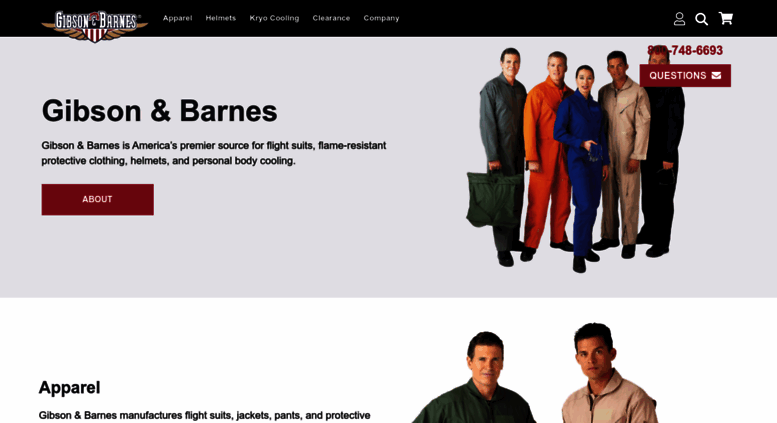 Gibson Barnes Flight Suit Size Chart