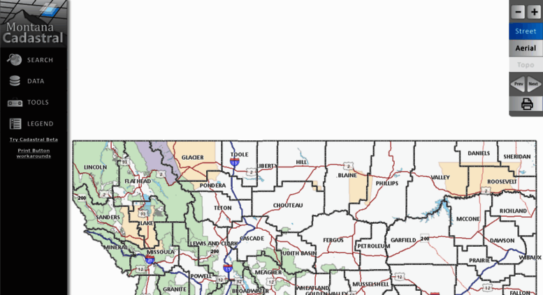 Access Gis.mt.gov. Montana Cadastral