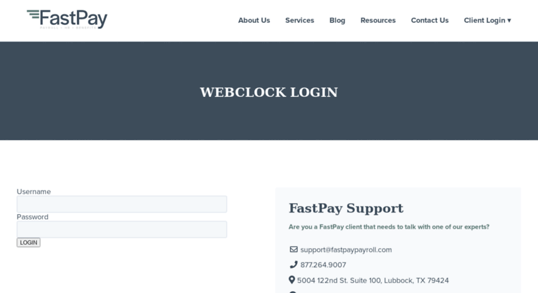 Access Gmsserv payrollservers us Webclock Login FastPay Payroll