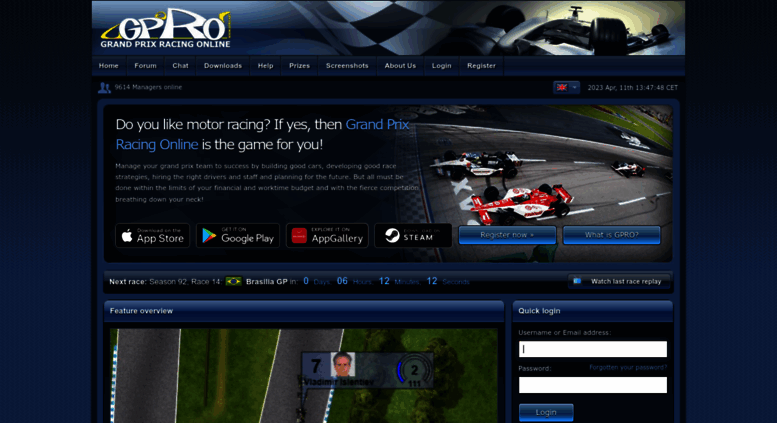 download the new for windows GPRO - Classic racing manager