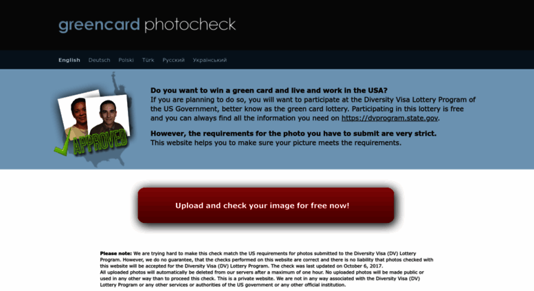 Access greencardphotocheck.com. Free Green Card Photo Checker | Photo Validator | Diversity Visa ...
