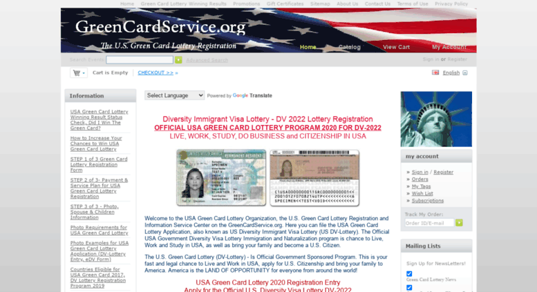 Access greencardservice.org. Official US Green Card Lottery 2020 Registration. DV 2022 Visa ...