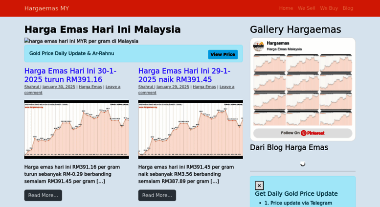 Access Hargaemas Com My Harga Emas Hari Ini Untuk Emas 999 916 Seluruh Malaysia