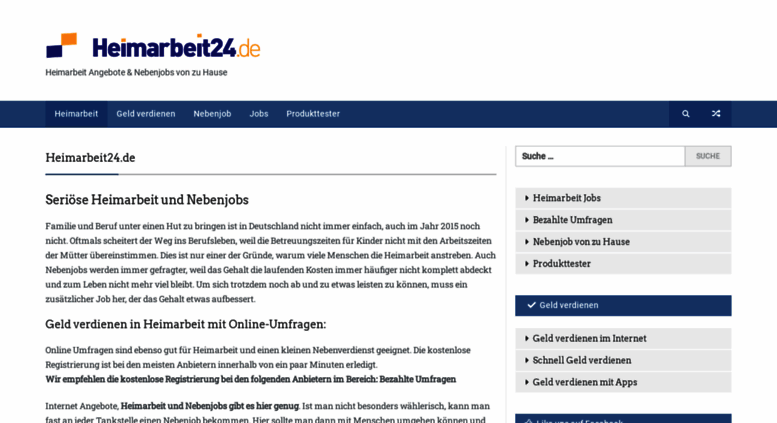 Access Heimarbeit24 De Heimarbeit Angebote Und Nebenjobs Von Zu