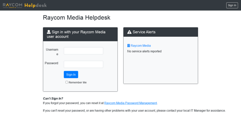 Access Help Raycommedia Com Raycom Helpdesk