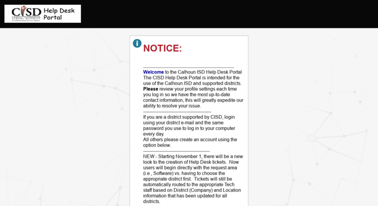 Access Helpdesk Calhounisd Org Cisd Help Desk Portal