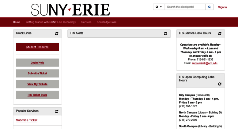 Access Helpdesk Ecc Edu Suny Erie Service Portal Service Portal